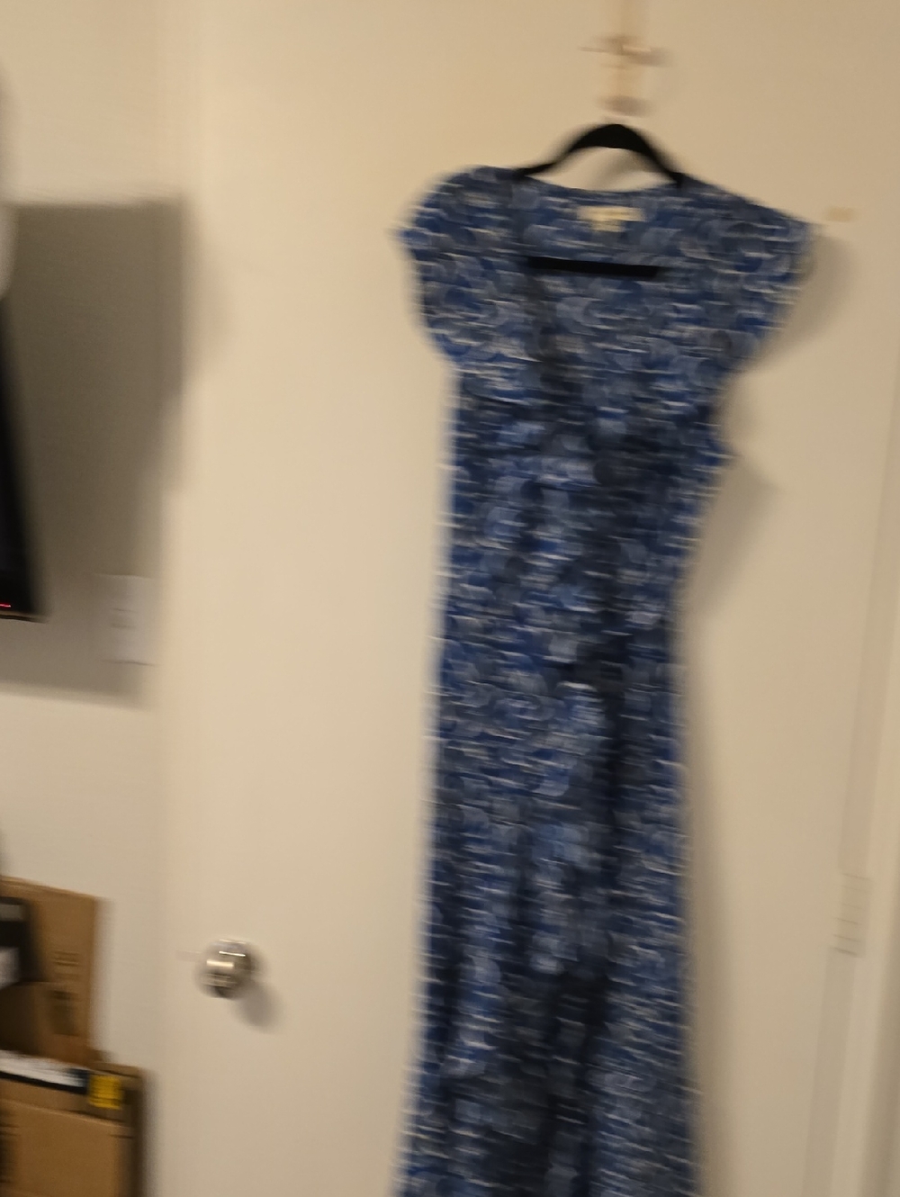 Max Studio Blue Patterned Maxi Dress